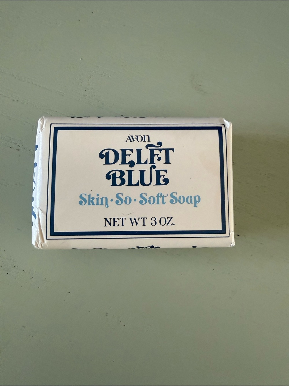 Vintage Avon Delft Blue Skin-So-Soft Soap Bar 3 oz New Old Stock Sealed